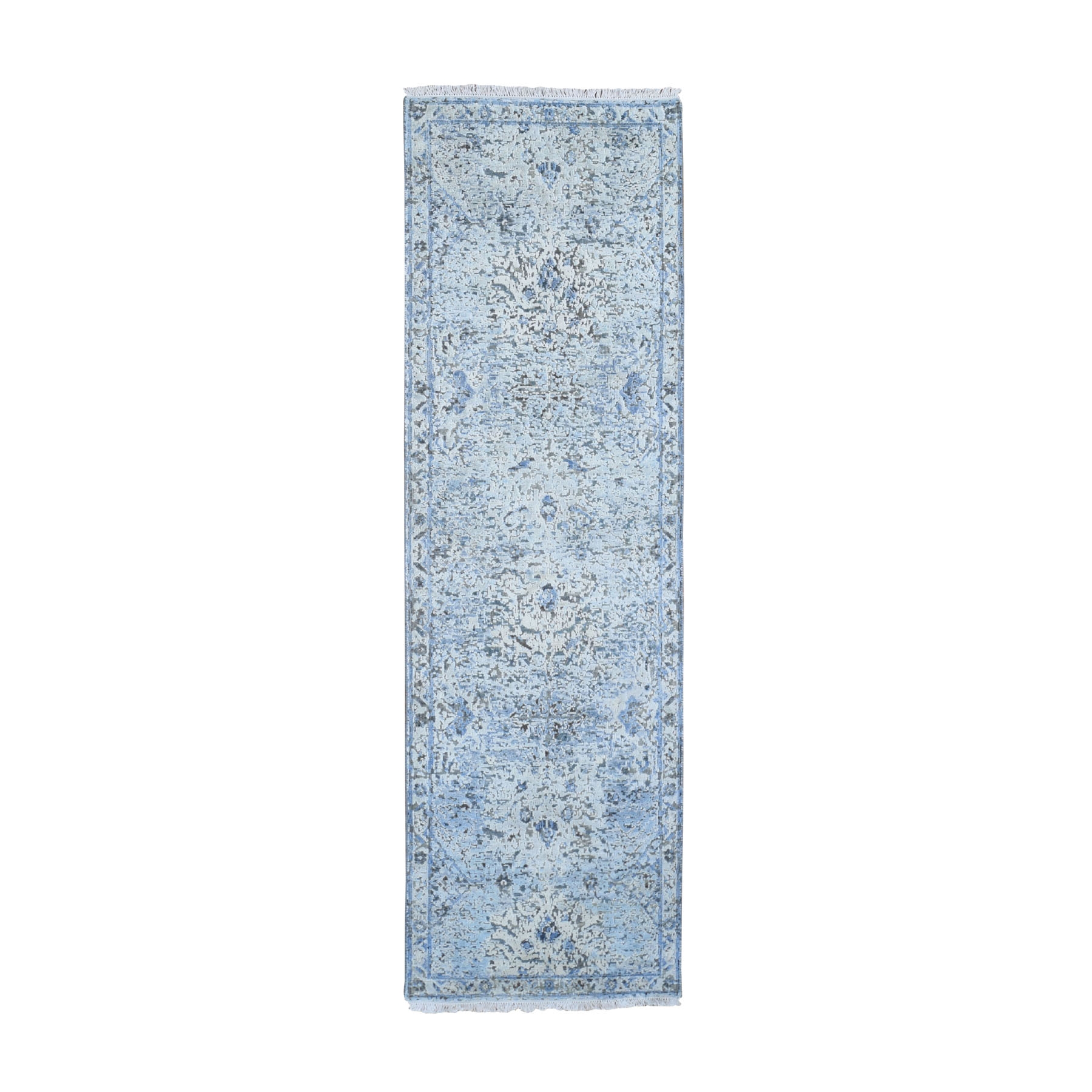 Transitional Silk Hand-Knotted Area Rug 2'5